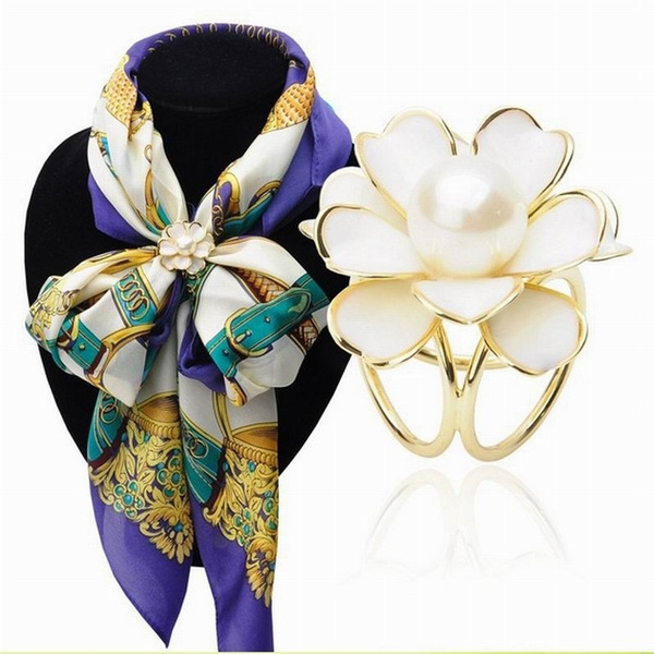 Fashion Flowers Brooch Scarf Buckle