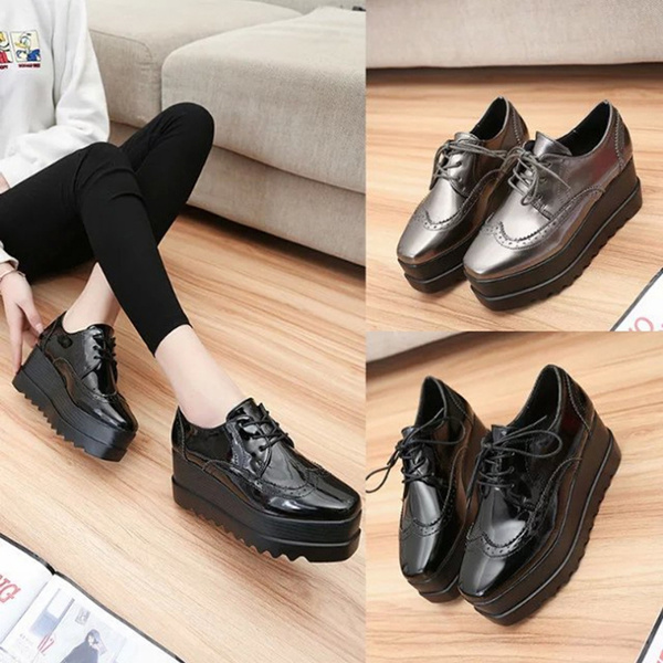 Silver platform hot sale oxfords