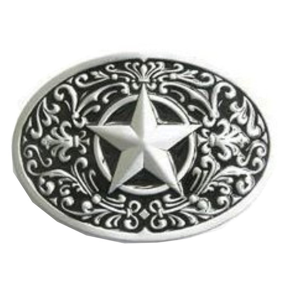 Western Lone Star Belt Buckle Black Wish