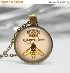 queenbeenecklace, honeybee, art, Jewelry