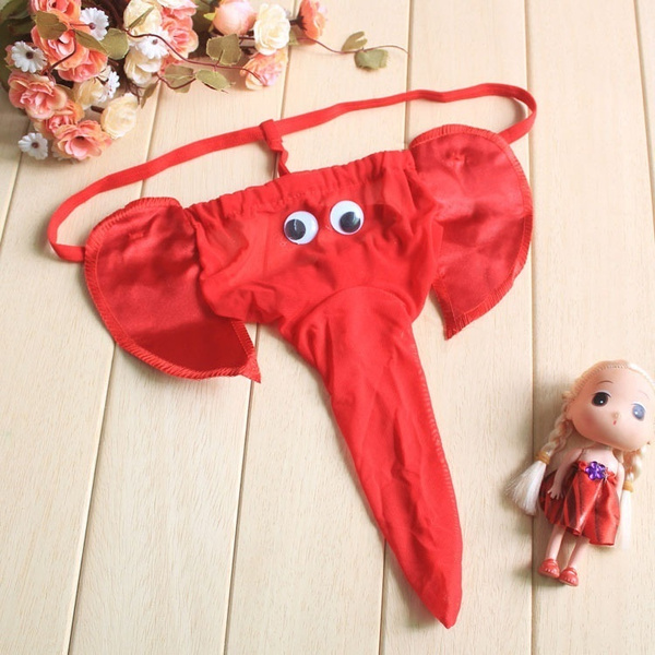 Men Briefs Bulge Pouch T-back Elephant Thong Underwear G-string
