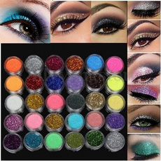 30 Mixed Colors Glitter Loose Powder Eyeshadow Eye Shadow Cosmetics Salon Set