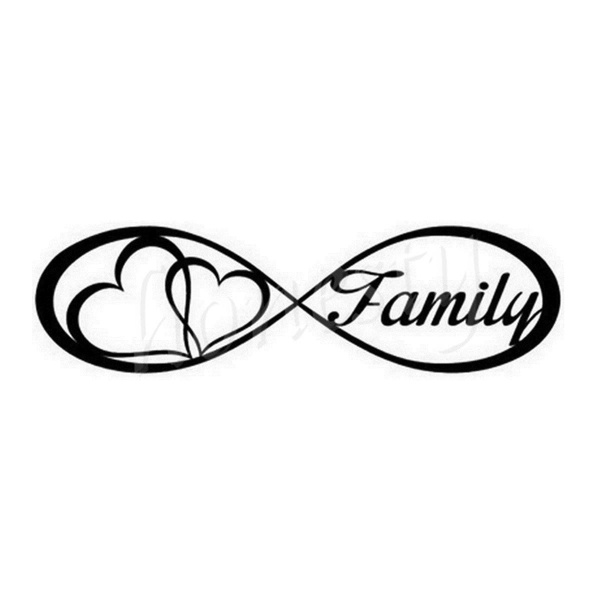 2Pcs Love Family Window Door Car Sticker Laptop Truck Vinyl Black Decal