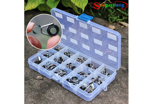 Fishing Rod Guide15 Sizes Stainless Steel Portable Fishing Rod Guides Kit  Set with Box