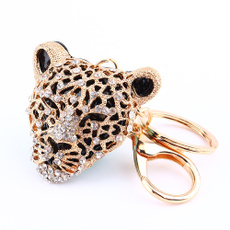 Animal Panther Leopard Rhinestone Keyring Charm Pendant Purse Bag Key Ring Chain Keychain Gift