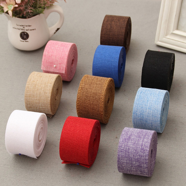 Diy Hessian Burlap Ribbon Roll, 10m Hessian Burlap Ribbon Roll For