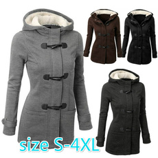 Winter Warm Womens Claw Clasp Wool Blended Classic Hoodies (S-6XL,Black,Grey,Dark Grey,Coffee,Blue,Green,Winered)
