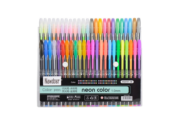 Newdoer 60 Packs Color Gel Ink Pens,The Best Gel Pens Set for Adult Colouring Books,Draw,and Write,with 1.0mm Tip Range