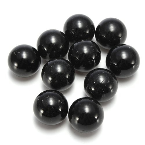 Andifany 10 Pcs Marbles 16mm glass marbles Knicker glass balls decoration color nuggets toy black