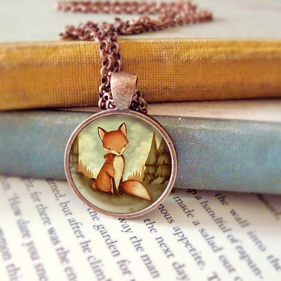 Red Fox Necklace, Fox Pendant, Fox 