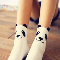 1 Pair Lovely One Size Cute Ankle-High Socks Cotton Panda Animal Print