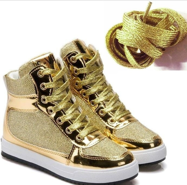 gold trainer laces