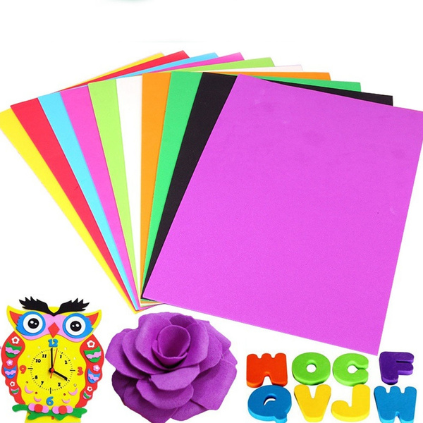 10 Sheets Thick Multicolor A4 Sponge EVA Foam Paper Kids Handmade