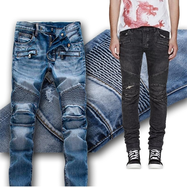 distressed biker jeans mens