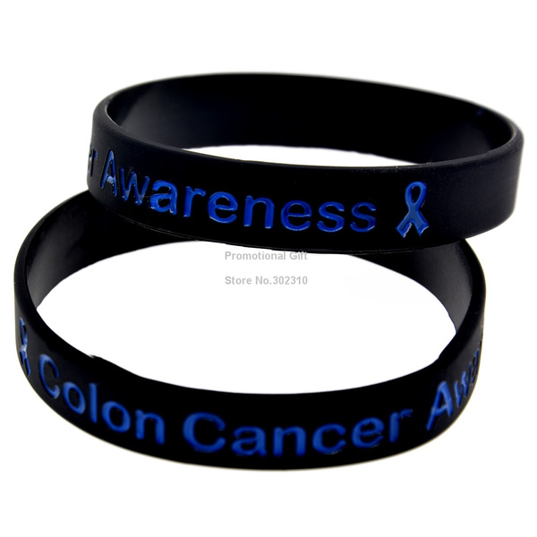 24 pc Silicone Blue Awareness Sayings Bracelets for Colon Cancer Blue  Ribbon  eBay
