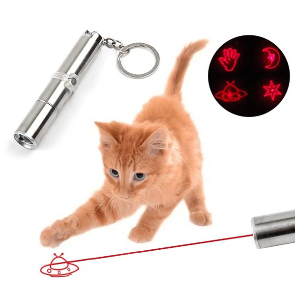 Fast Shipping 2 In1 Mini Red Pointer Pen Keychain Flashlight Child Pet Cat Toy 