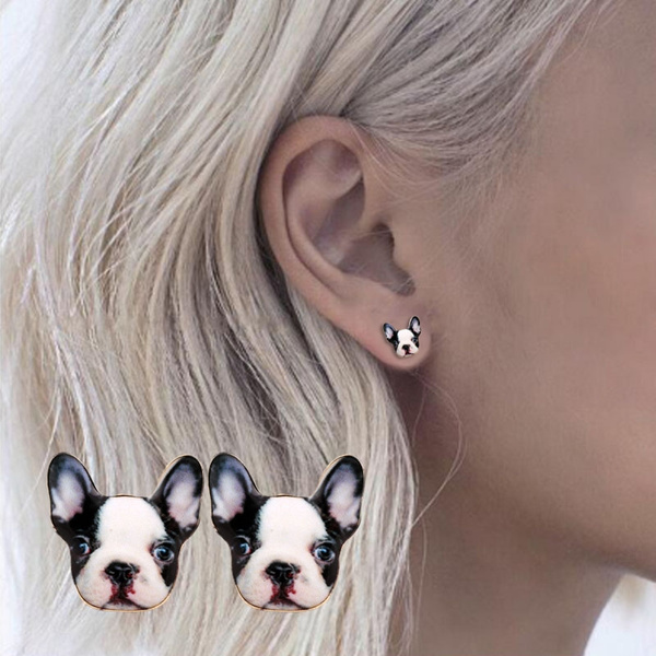 French bulldog store stud earrings