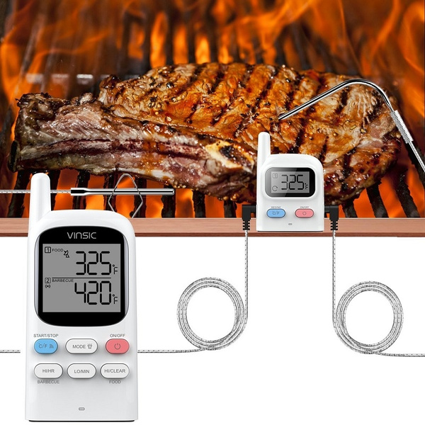 Wireless Remote Kitchen Food Thermometer for Oven Grill Smoker