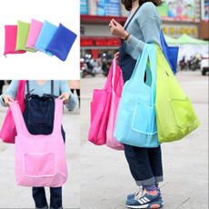 Large Capacity Reusable Folding Creative With Tote Handbag Oxford Cloth Bags Shopping Bag