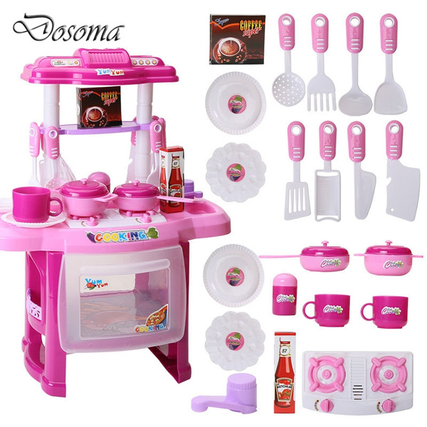 Children'S Educational Light Music Cooking Tableware Play House Kitchen Toys wj 