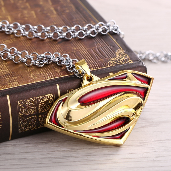 Super Marvel Jewelry Gold Pendant Necklace Wish - Superman Pendant Gold Super Marvel Jewelry Gold Pendant Necklace Wish - Superman Pendant Gold