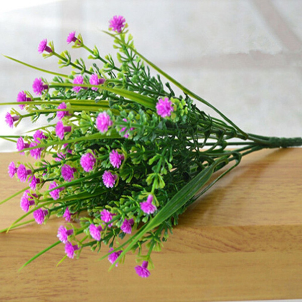 Green Home Decoration Plastic Flower Wedding Artificial Grass Fake Plants 