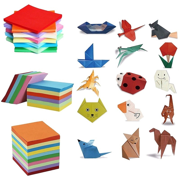 100pcs Origami Square Paper Double Sided Folding Lucky Wish Paper Crane  Craft DIY Colorful Scrapbooking 8x8/10x10/12x12/15x15cm - AliExpress