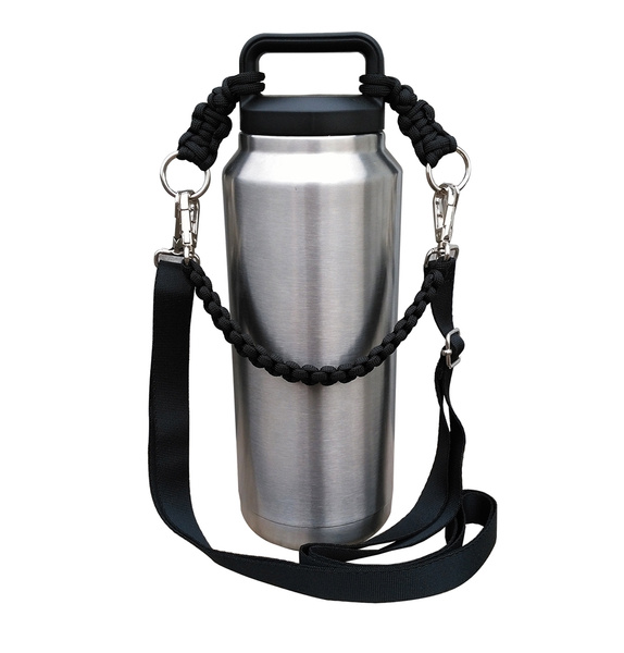 Paracord Tumbler Handle Carrier Fit 18 oz, 36 oz, 64 oz Yeti Tumbler Rambler,  Rtic and other Water Bottles
