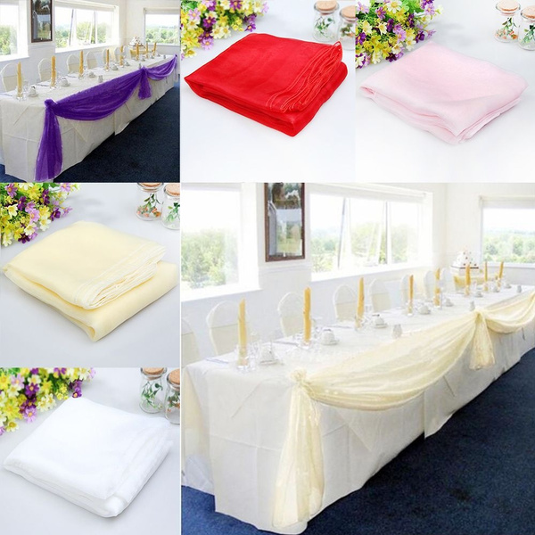 Width Organza Table Runners Wedding Party Banquet Bow Decoration 5 Colors 