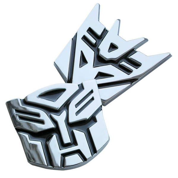 Transformer Autobot Auto Emblem - [Chrome][3 Tall] - TME-EMB-00187