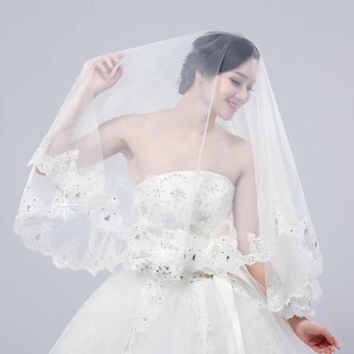 Eyelash Lace Edge 90cm Bridal Ivory New Veil 1 Tier Bride Wedding Veil –  Simibridaldresses