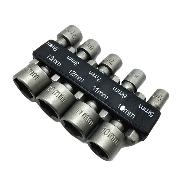 9pcs/set Hex Socket Sleeve Nozzles Nut Driver Set Drill Bit Adapter | Wish