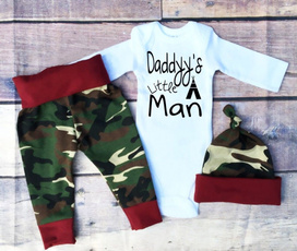 Camo Newborn Baby Boys Girls Clothes Tops Romper Pants Leggings Hat 3PCS Home Outfits Set