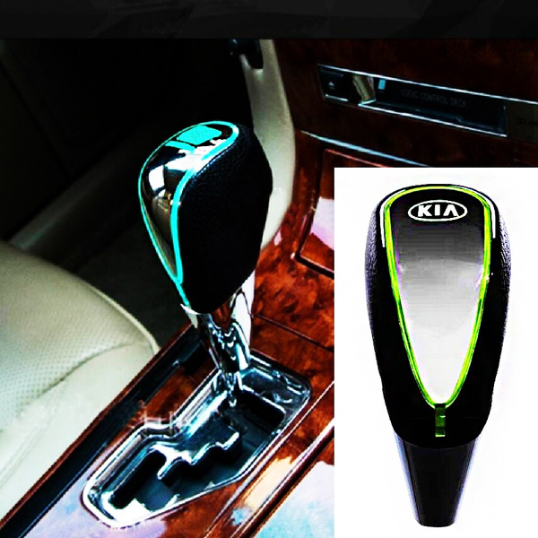 Touch Activated Multi color Gear Shift Knob LED Light Car Logo