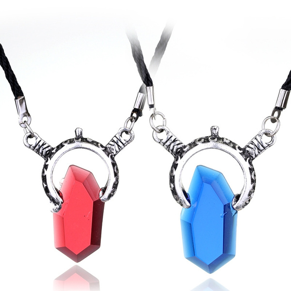 Devil May Cry Necklace Dante Vergil Red and Blue Amulet Pendant