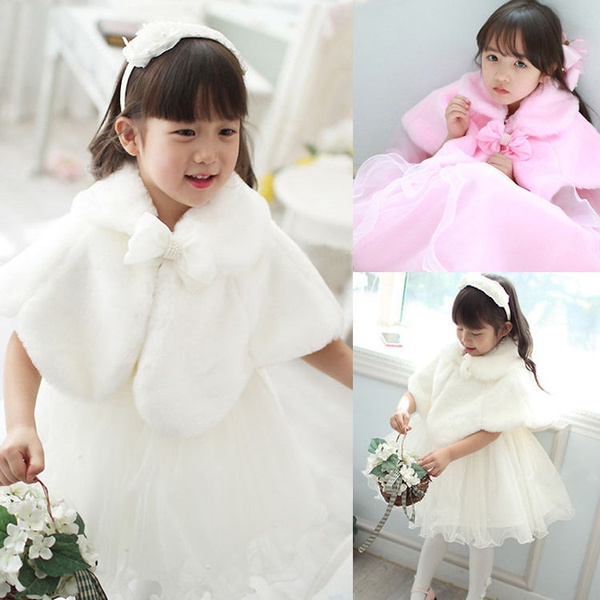 Flower girl cheap fur cape