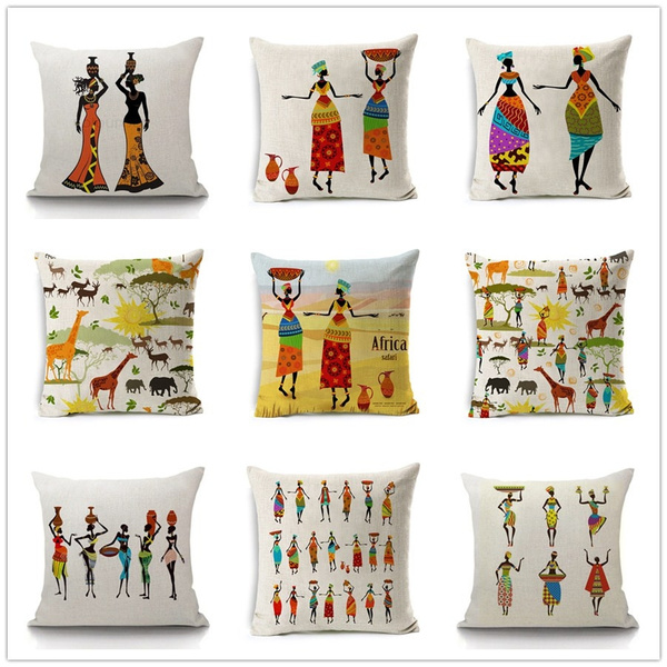 Details about   1Pc African Style Pillowcase Africa Ethnic Pillow Case Home Decoration 
