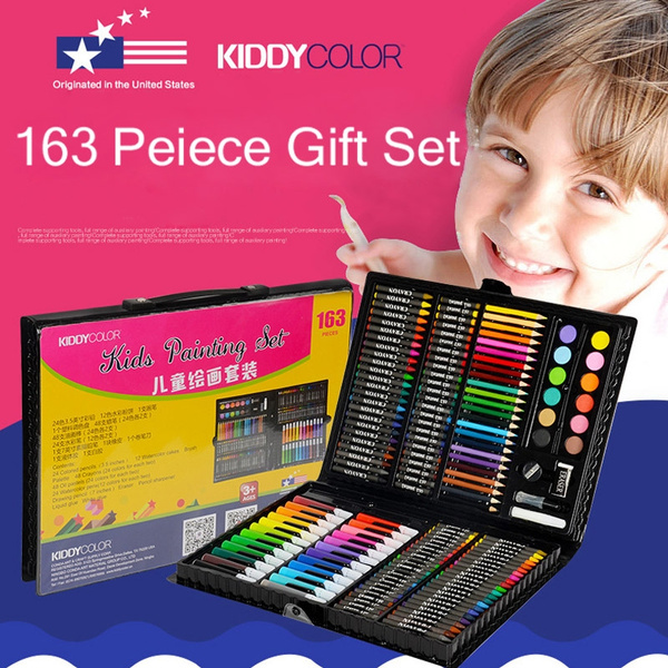 Kiddy Color 163 Piece The Ideal Art Set for Beginners, Kids & Students  Deluxe Art kids kit