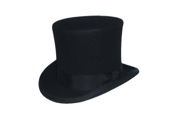 Retro Steampunk Top 100% Wool President Lincoln Gentleman Magician Bowler Hat 