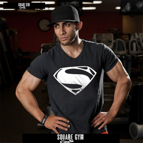 Superman fitness shirt hot sale