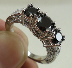 Sterling, Engagement, blacksapphirering, wedding ring