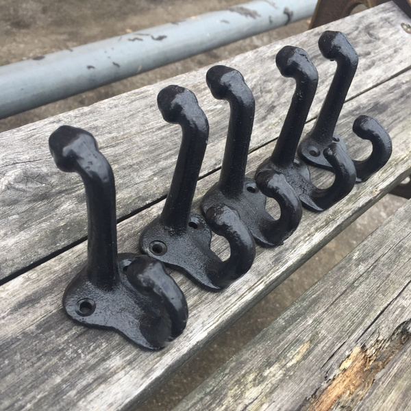 Antique Cast Iron Coat Hooks, Vintage Hat Hooks