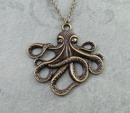 Octopus, octopusjewelry, seamonsternecklace, Necklace