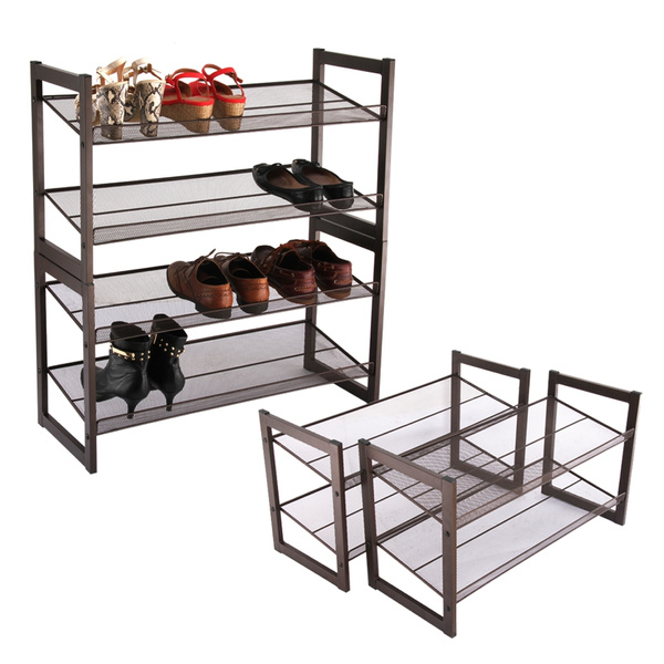 Langria 4 Tier Angled Metal Mesh Shoe Rack Bronze Wish