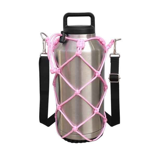 64 oz Sport Water Bottle Carrier with Shoulder Strap for Hydro Flask, Yeti  Tumber Rambler and more- Purple