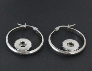 Fashion, stainless steel earrings, snapbuttonearring, Stainless Steel