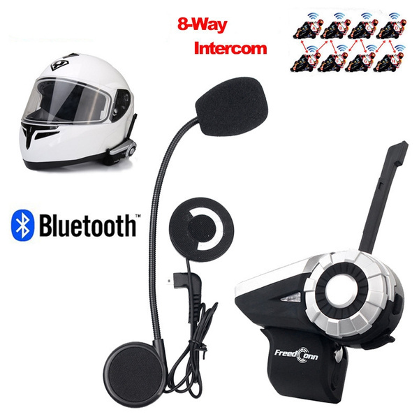 Motorcycle Bluetooth Intercom 8 Riders 1500M Headset Group Communication T-REX 