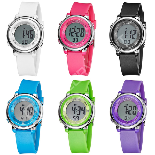 OHSEN Candy Color Digital Mode LED Kids Girls 30M Waterproof