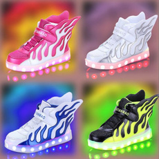 USB Charging Basket Led Children Shoes with Light Up Kids Casual Boys&Girls Luminous Sneakers Glowing Shoe