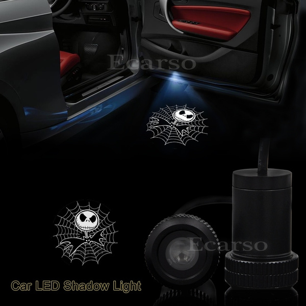 Car Door Projector Logo Light The Nightmare Before Christmas For Jack Skellington for Jack Skellington Universal Wireless Courtesy LED Ghost Shadow Lights Welcome Lamp Suitable fit All Models Cars